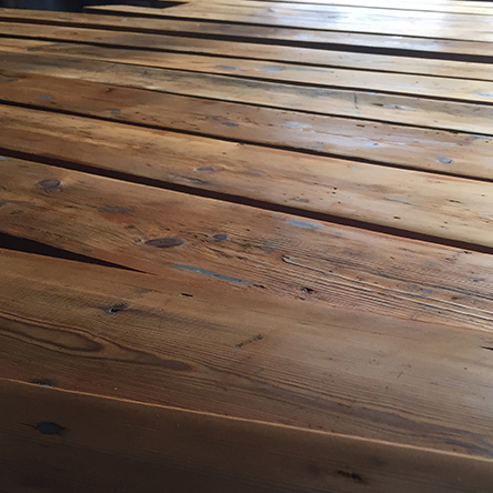 Reclaimed hand adzed Georgian Pine floorboards