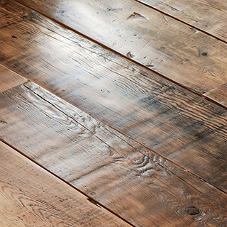 one-off reclaimed floor defined by the wood selection, texture and condition of the original reclaimed board or block