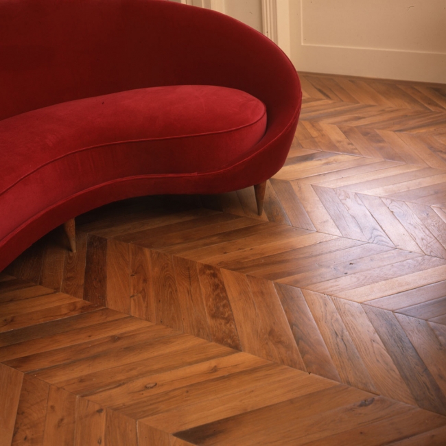 Antique hand-made floors using 150-300 year old timbers. Carefully sourced, designed and laid to create a timeworn floor of sumptuous beauty