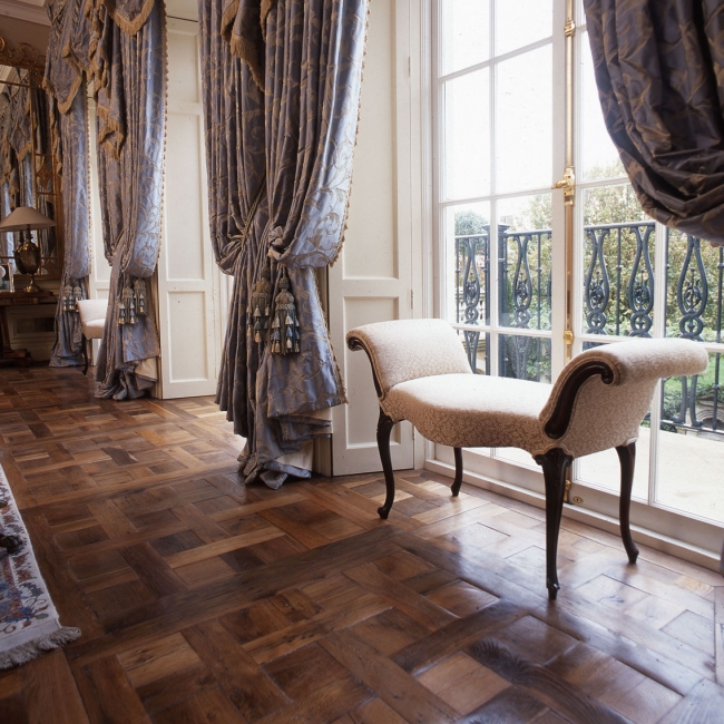 Antique hand-made floors using 150-300 year old timbers. Carefully sourced, designed and laid to create a timeworn floor of sumptuous beauty