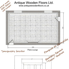 Antique hand-made floors using 150-300 year old timbers. Carefully sourced, designed and laid to create a timeworn floor of sumptuous beauty