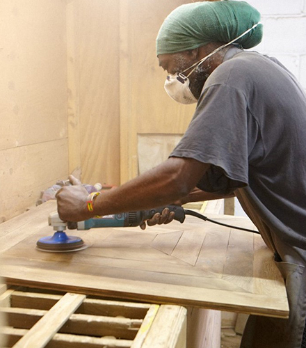 every board goes on the joiner's bench and is hand finished to the client approved sample